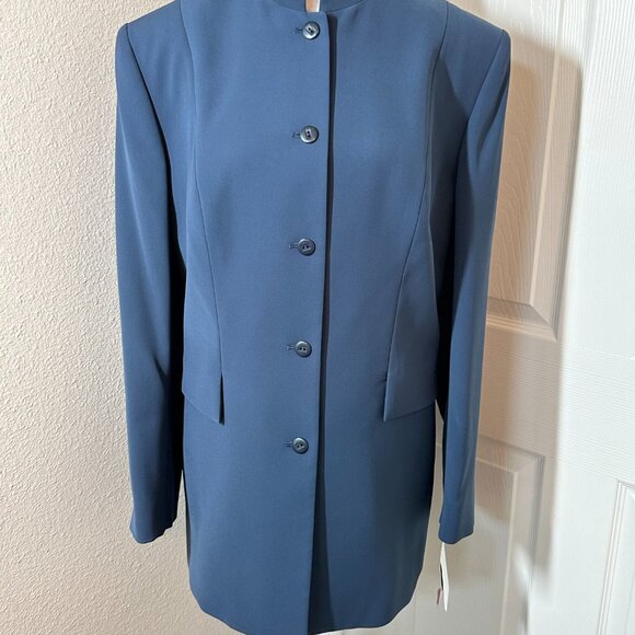 Vintage 90's 2 piece Blue Pant Suit Set Plus Size 14 NWT - Picture 2 of 11